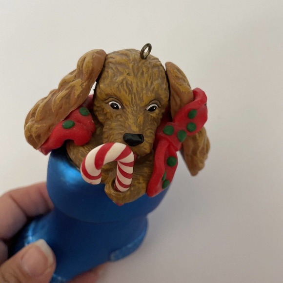 Department 56 Large Glass Christmas Noel Stocking Dog Ornament - Picture 4 of 11